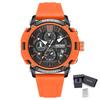 MEGIR Watches for Men Silicone Strap Quartz Chronograph Waterproof Luxury Military Sport Wristwatch Auto Date Reloj Hombre 2208