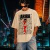 Akira Inspired Vintage Wash T-Shirt, Anime Streetwear Tee, Manga Graphic Shirt, Oversized Cyberpunk Retro Future