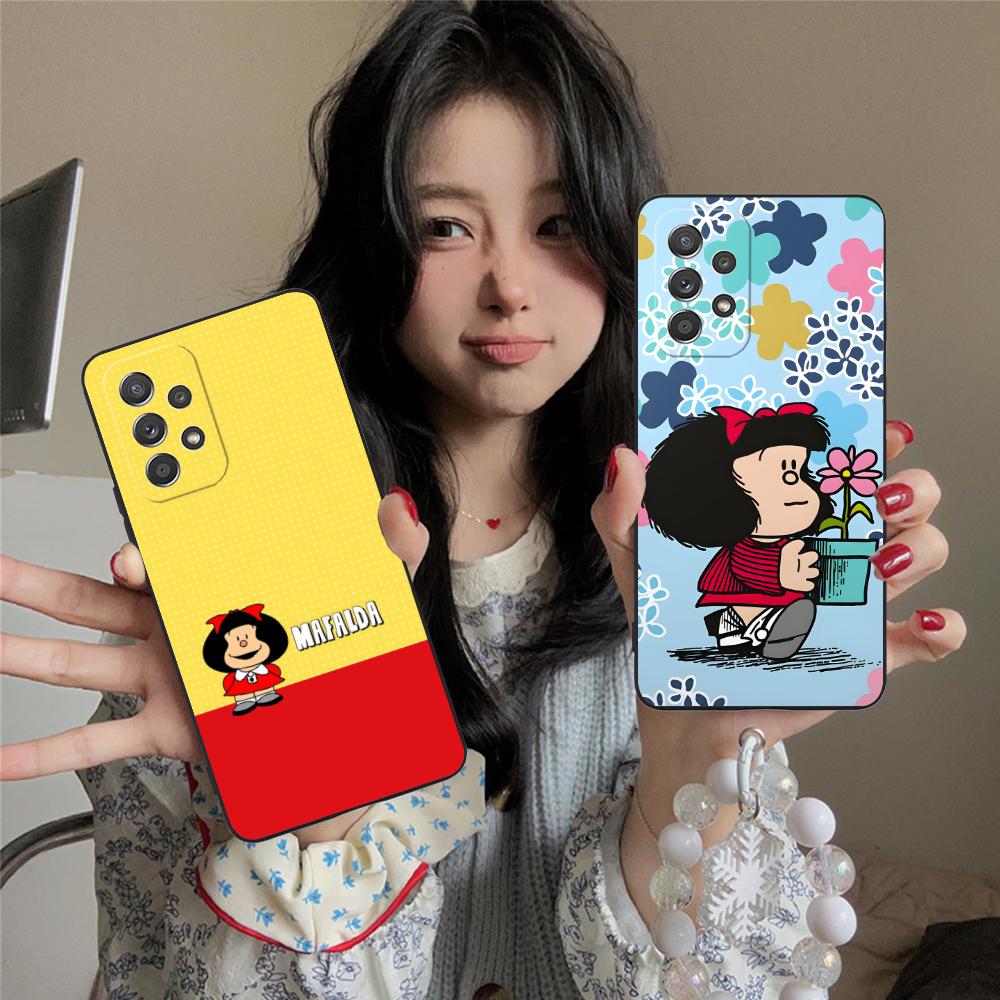 Cartoon M-Mafaldas Phone Case for Samsung Galaxy A73 72 71 70 56 55 54 53 52 36 35 34 23 16 15 5G Colour Printing Pretty Luxury