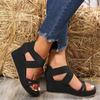 Damen Freizeit Keilsandalen Offene Zehen Dicke Sohle Plateau Sommer Freizeitschuhe Riemchen hinten Leichtgewichtige Damen Slingback Sandalen