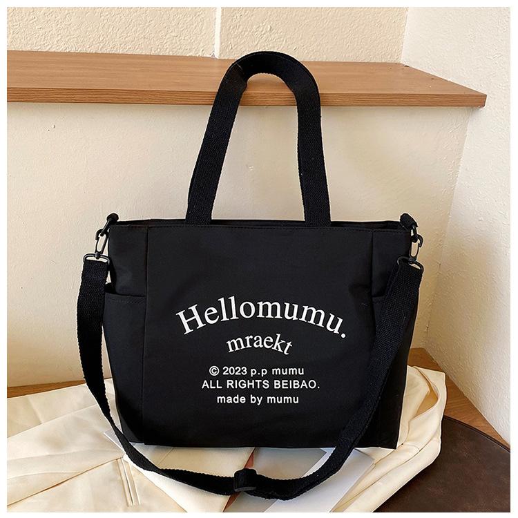 

Printed nylon tote bag schoolgirl retro messenger bag versatile large capacity shoulder bag bag one size fits all чёрный