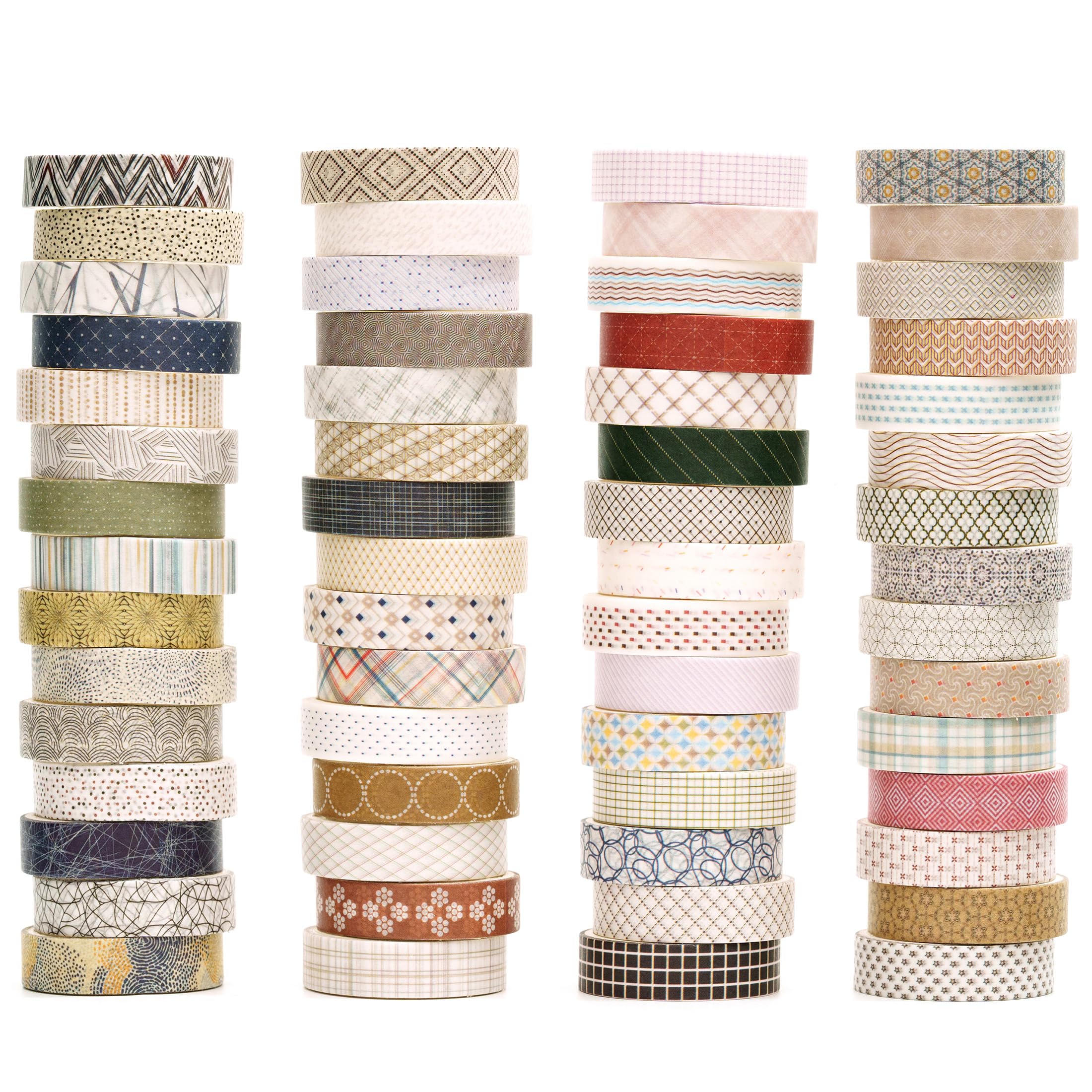 

YUBBAEX Masking 60 Retro Basic Washi Value Perfect for and Scrapbooks Tape, Rolls, Design, Patterns, Tape, Pack, Planners, Decorations, Wrapping,