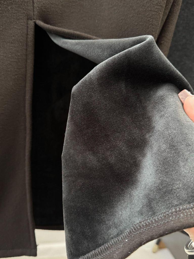 Korean Style Elastic Waist Sports Skirt - Back Slit, High Waist, Thick Woolen for Autumn/Winter