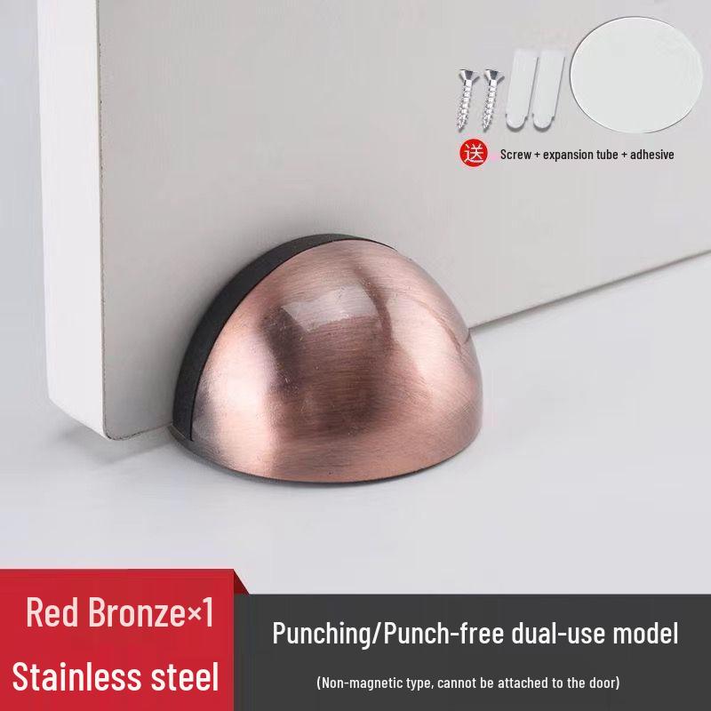 304 Stainless Steel Anti-Collision Turtle Top Door Stopper - Floor Mount for Glass Doors