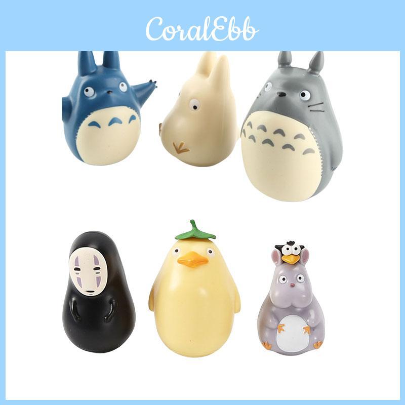 Niedliche Totoro Wackelkopffigur PVC- und Harzmaterial Cartoon Anime Desktop Dekoration Set mit 3 Figuren in einer Box Figuren)