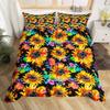 Colorful Sunflower Three-Piece Quilt Cover 3D Digital Printing Bedding Set Bed Cover
