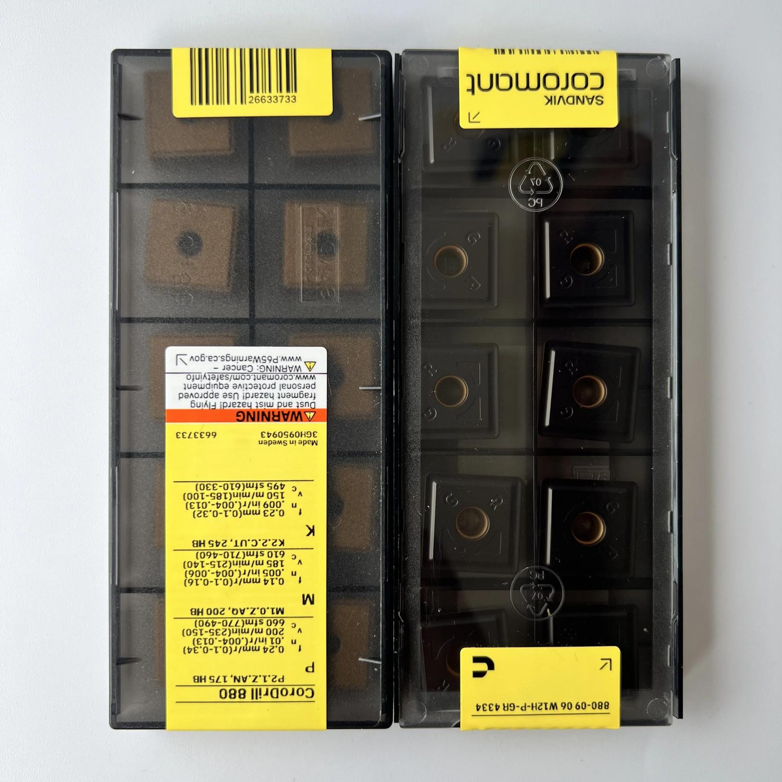 

SANDVIK / 880-0906W12H-P-GR 4334 / Industrial indexable Carbide Inserts 10 Pcs