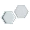 3Pcs Gemeotric Hexagonal Oval Round Coaster Mirror Silicone Resin Tray Molds