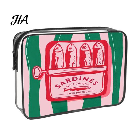 Langlebiger Badezimmerzubehörhalter Sardinendose Kosmetiktasche, Klare Wasserdichte Make-up-Tasche, Reißverschluss Transparente Reise-Aufbewahrungstasche Verschluss Toilettenartikel