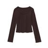 Camiseta Interior de Cuello en U, Un Nuevo Estilo de Top Adelgazante y Elegante para Mujer en Primavera y Otoño