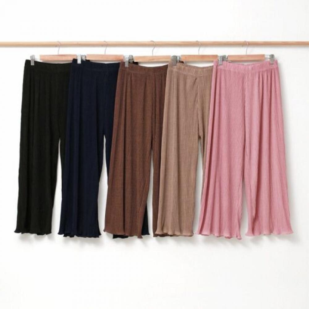 From Heart Solid Pleats Wide Pants