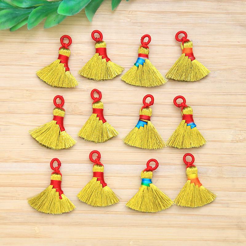 

Dragon Boat Festival Gold Thread Broom Pendant Keychain Bracelet Accessory
