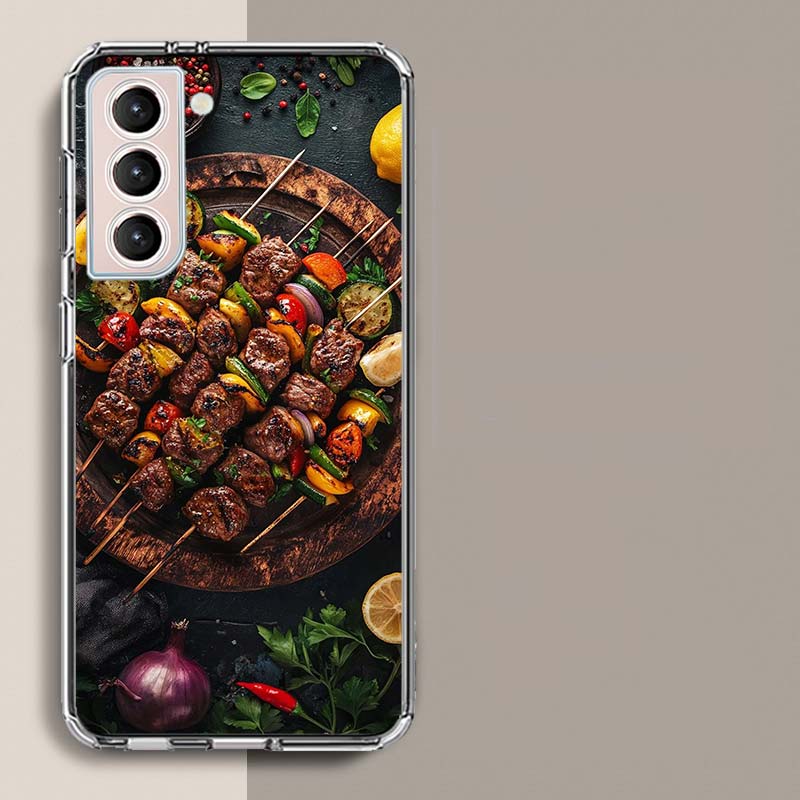 Barbecue and Grilled Meat BBQ Phone Case for Samsung A16 A17 A26 A36 A56 A57 A55 A54 A37 A15 A25 A35 A14 A24 A34 Galaxy Note 20