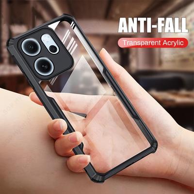Transparent Acrylic Shockproof Armor Case For Oppo Reno 14 Reno14 FS F S Pro 5G TPU Soft Frame Protection Funda Reno14FS Reno14F