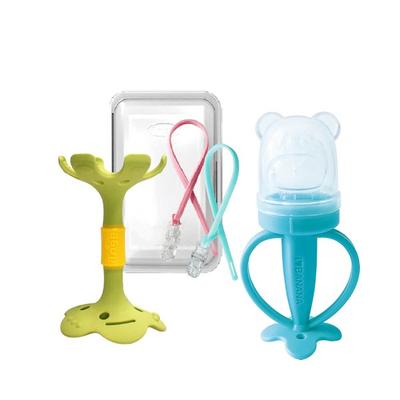 Ensemble 2 pièces Anju, embout, lèvre verte (dispositif de dentition), jus d'ours mignon (filet à jus), livraison aléatoire (clip en silicone), 1 ensemble de produits coréens pour bébé