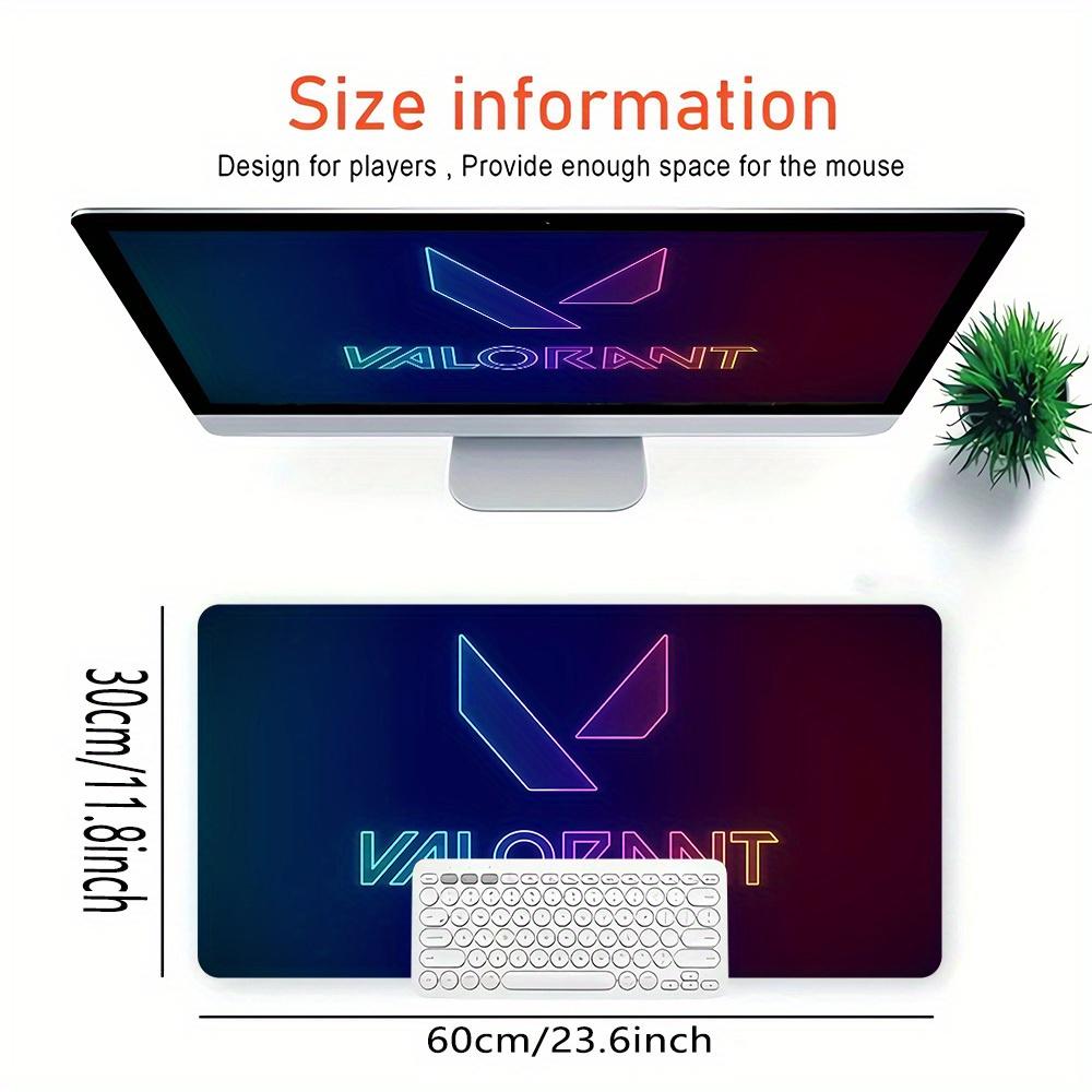 1pc Large Gaming Mouse Pad, UV Reactive Non-Slip Desk Mat, Washable PolyesterValorant, Neon, Special Warfare HeroesComputer Pad with Vibrant