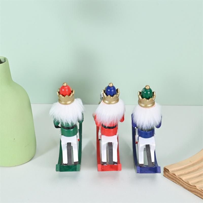 1 Pcs Wood Nutcracker Santa Figure Decoration 25Cm Christmas Santa Claus Nutcracker Holiday Ornaments