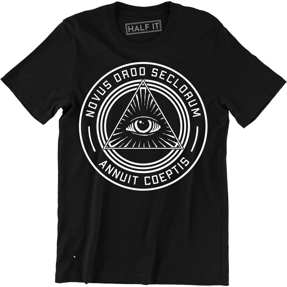 Annuit Coeptis Novus Ordo Seclorum T Shirt Top Gift Present Prism Eye Urban S