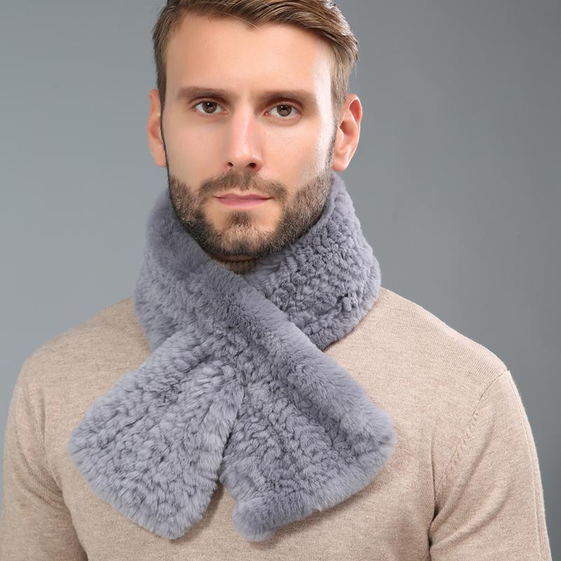 Winter Unisex Real Rex Rabbit Fur Scarf & Muffler Eco-Friendly Breathable Multifunction Neck Warmer for Women & Men