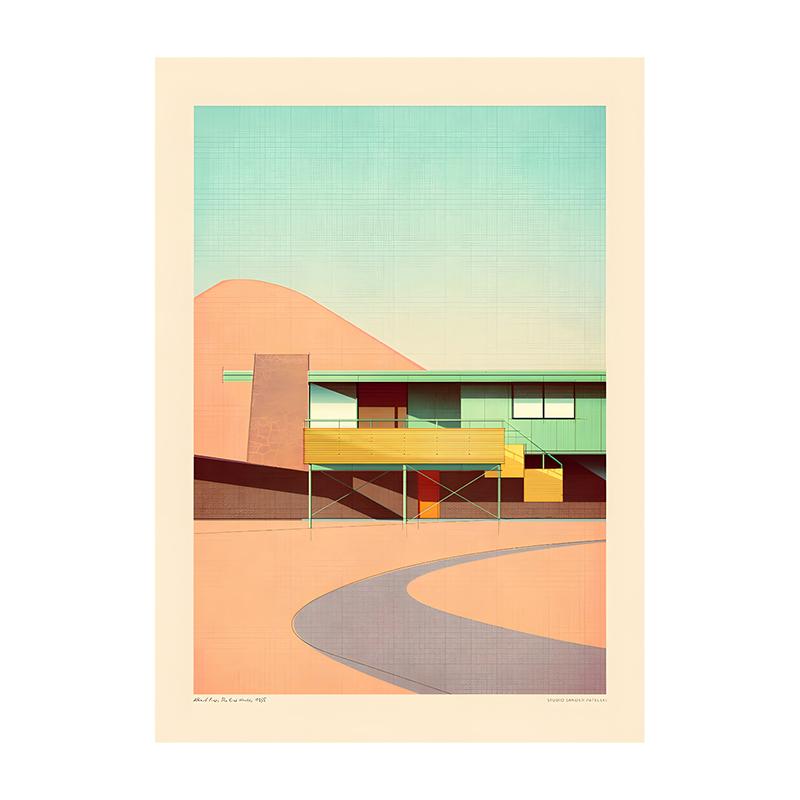 Vintage Bauhaus Residential Composition Poster Print Classic Canvas Painting Abstract Wall Art Picture for Home Decoration