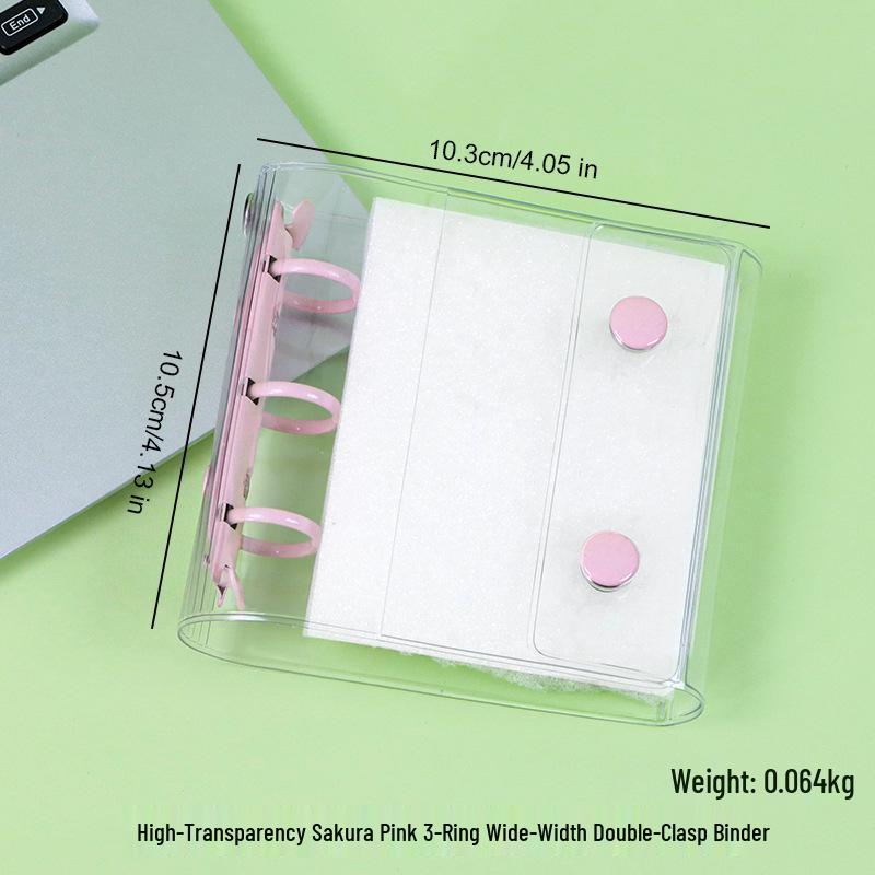 A6A7A8m5 Star Double Buckle Transparent PVC Soft Shell 6-Hole Metal Clip Planner Album Book Cover