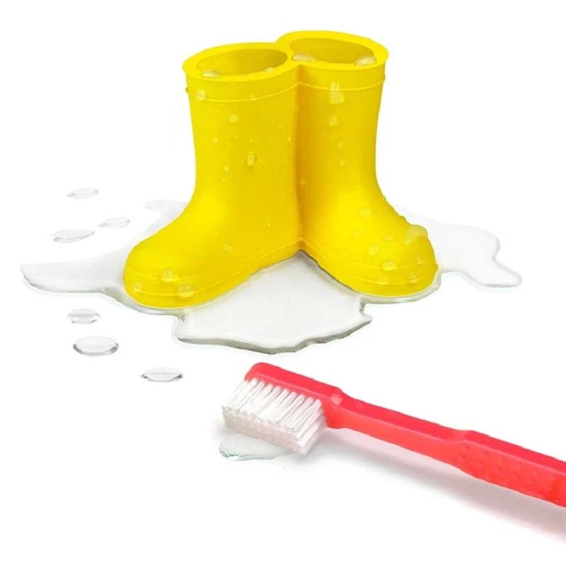 Creative Toothbrush Holder Mini Rain Shoes Cartoon Cute Silicone Rain Boots Holder Toothbrush Stand Pencil Pen Organize Tools