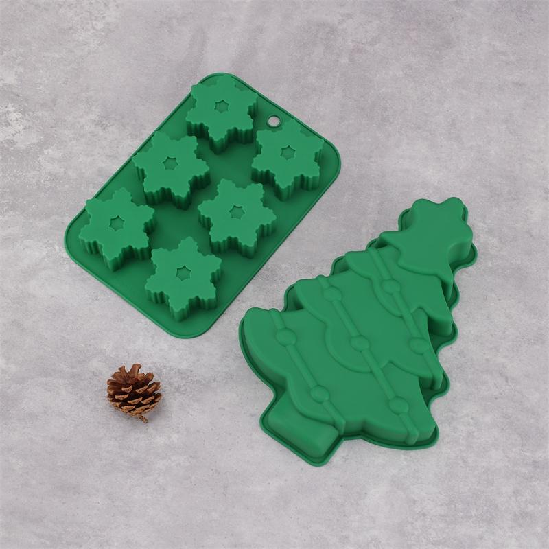 Christmas Tree Santa Claus Shape Silicone Mold Cake Decoration Fondant Cookies Tool Gumpaste Candy Chocolate Mold For Baking