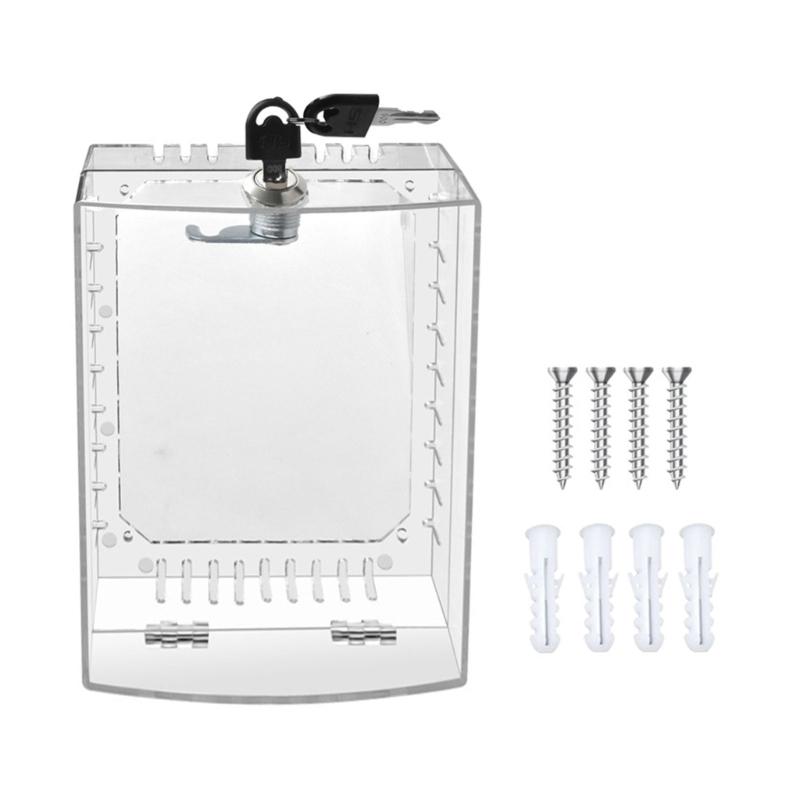 Clear Thermostat Lock Box With Key Lockable Thermostat Protective Cover Replacement Guard for Thermostats on Wall