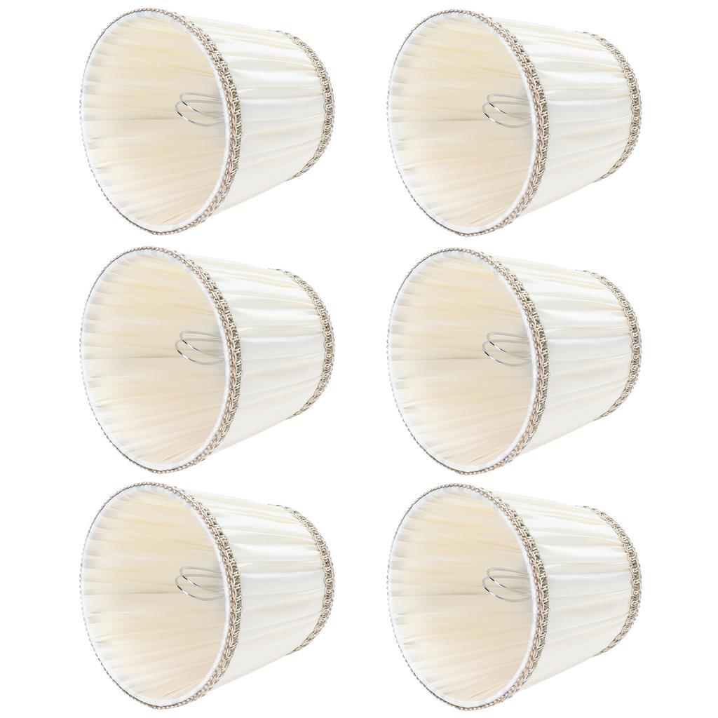 6Pcs Fabric Lampshade Modern Chandelier Table Lamp Cover for E14 Screw Home Accessory