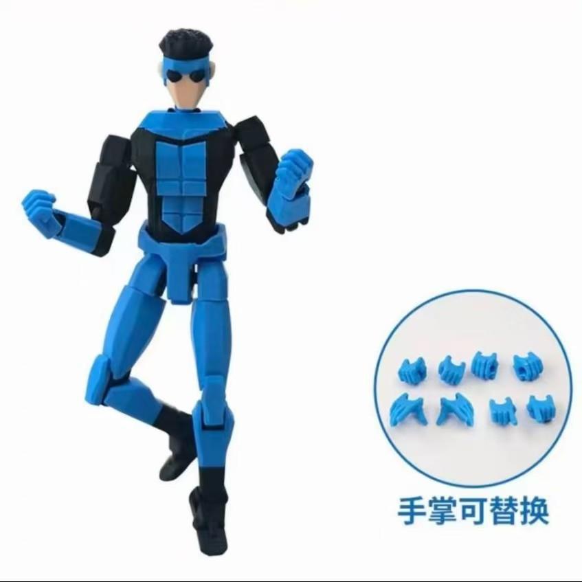 3D Printed Invincible Boy Invincible Mark Titan13 T13 Dummy13 Multi-Jointed Movable Action Figure Desktop Ornament