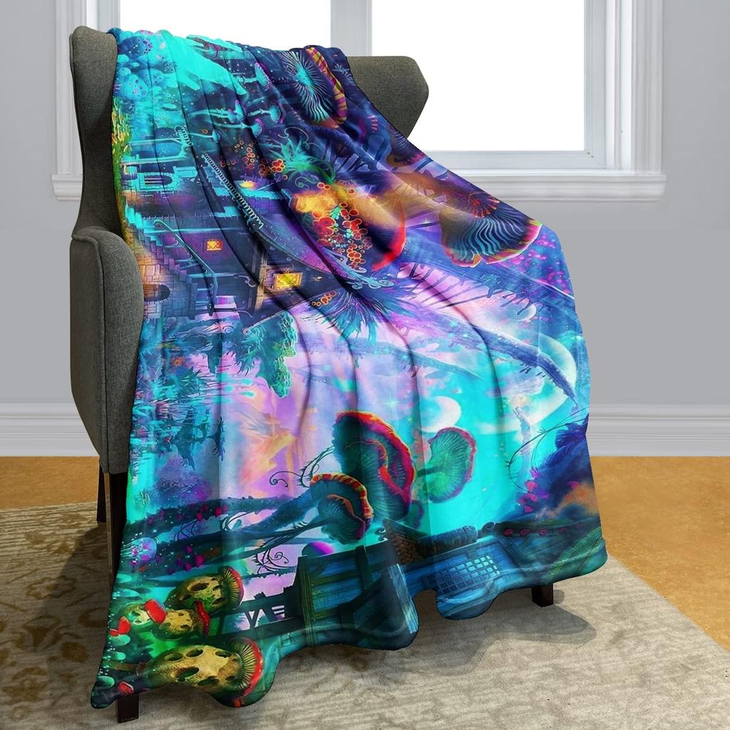 Lion Deky Throw Deky Houbové Deky Trippy Alien Deky pro dospělé Deky Králičí deka