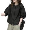 ZANZEA Women Casual Round Neck Loose 3/4 Sleeve Plain Blouse