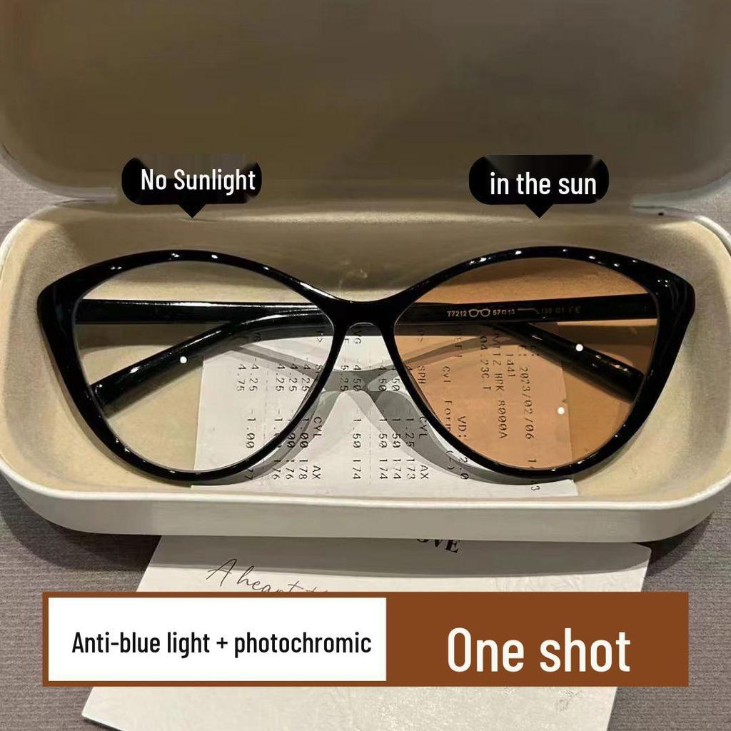 Cat-Eye Photochromic Anti-Blue Light Fashion Glasses for Commuting
