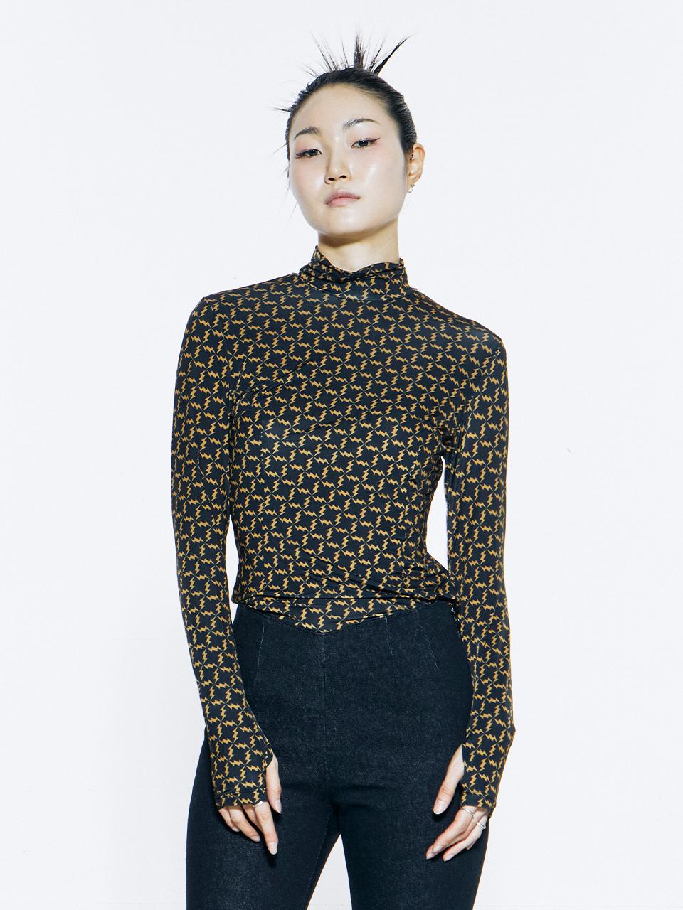Vegan Tiger Print Fingerhole Top (Brown) Free