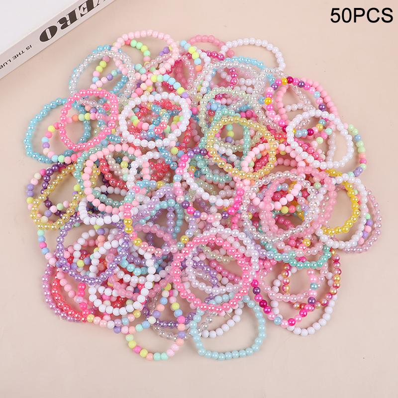 10-50Pcs Colorful Beads Bracelet Kids Girls Birthday Party Favors Goodie Pinata Filler Baby Shower Wedding Guest Treat Gifts