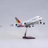Nový 46CM Měřítko 1/160 A380 Korejské Letadlo ASIANA Airline Model S LED Světlem a Podvozkem Kovový Plastová Pryskyřice Letadlo Hračka