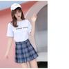 Gonna a pieghe scozzese a vita alta da donna Gonna corta da donna Gonna a trapezio alla moda Mini gonna da tennis casual