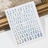 3D(0-9) Numbers Nail Sticker Black White Gold Silver Retro Numbers Nail Decals 8*10 Self-Adhesive Personalized Letter Nail Decor
