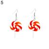 Fashion Rainbow Lollipop Candy Dangle Hook Earrings Women Jewelry Gift Party