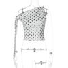 Europe and the United States hot-selling women's clothing summer new fashion Spice Girls polka dot oblique collar tie T-shirt top wholesale