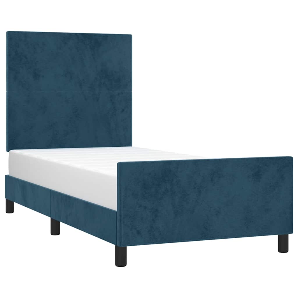 Bed Frame without Mattress Dark Blue 80x200 cm Velvet