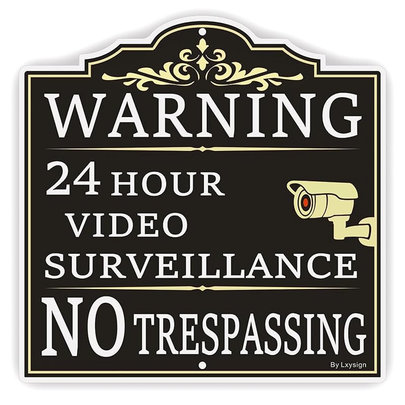 (2pack) Большой знак видеонаблюдения, Предупреждающий знак «Посторонним вход воспрещен», С колышком длиной 36 дюймов, Алюминиевый знак 12 x 12 дюймов, толщиной 40 мил, Безопасность CCTV 1pack