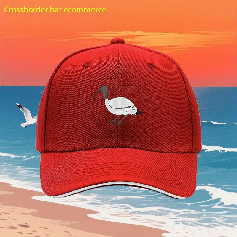 

Ibis Love Bird Print Baseball Cap Polyester Casual Adjustable Unisex Summer Beach Hat One Size