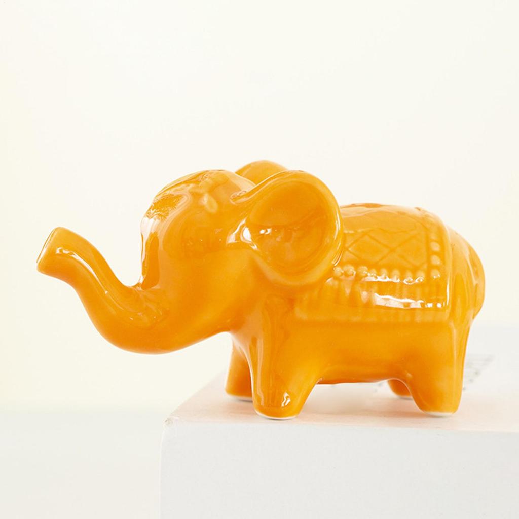 Elefantfigur Keramisk Samleobjekt Skrivebordsdekorasjon Lykkeelefant Dekor For Stue Familiens Gang Gårdshus Julebord