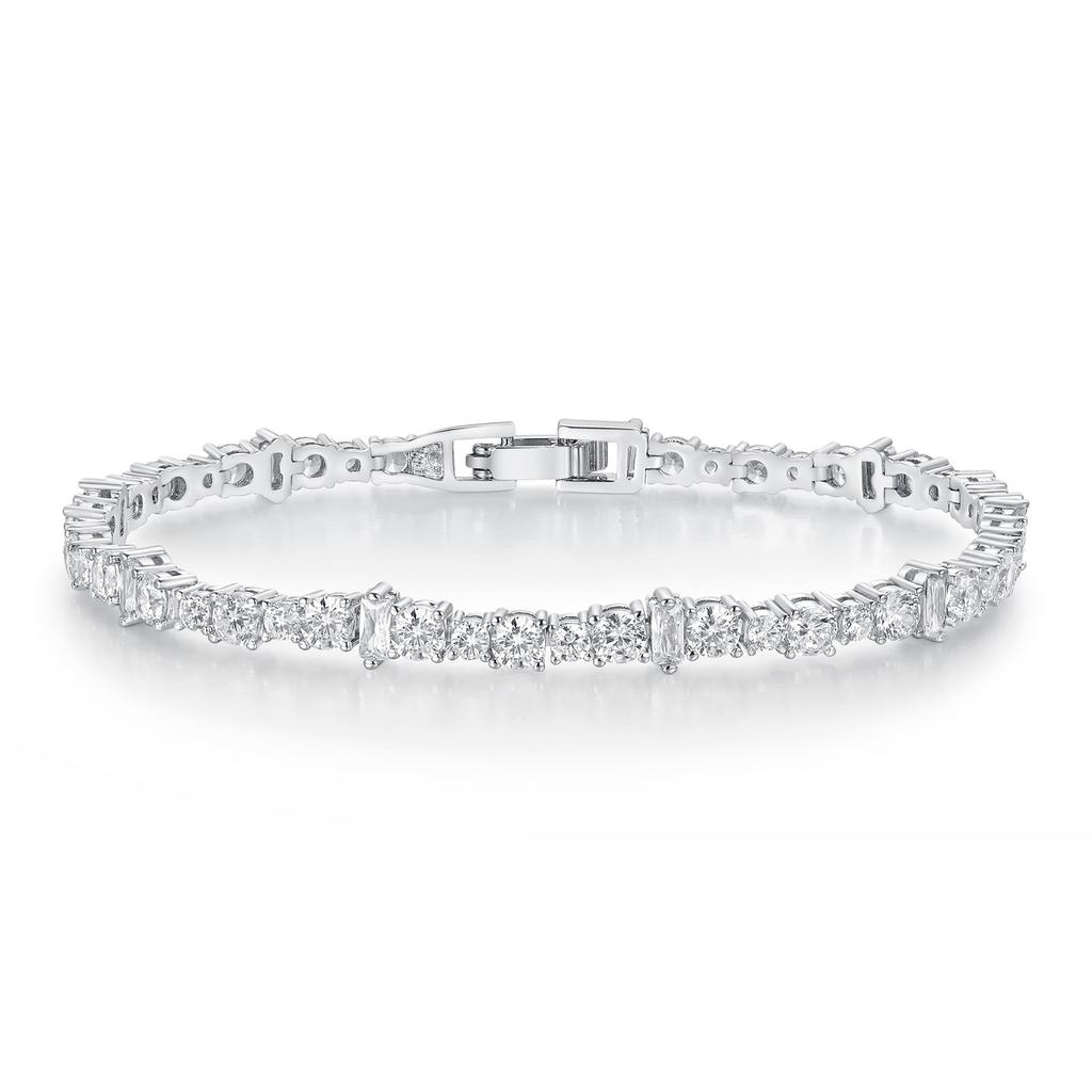 A new copper inlaid zircon irregular belt buckle tennis bracelet fashionable design trendy, popular