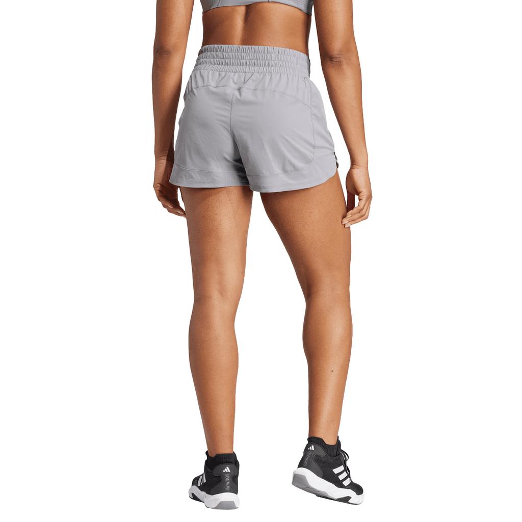 Adidas Pantalones cortos deportivos de tejido elástico de lujo para mujer con bolsillo con cremallera