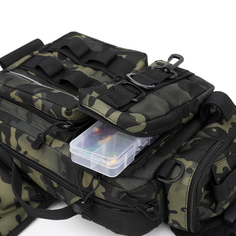 Men's Tactical Multi-Functional Fishing Waist Bag - Large Capacity, Waterproof, Single Rod Storage, Cross-Body Outdoor Backpack
