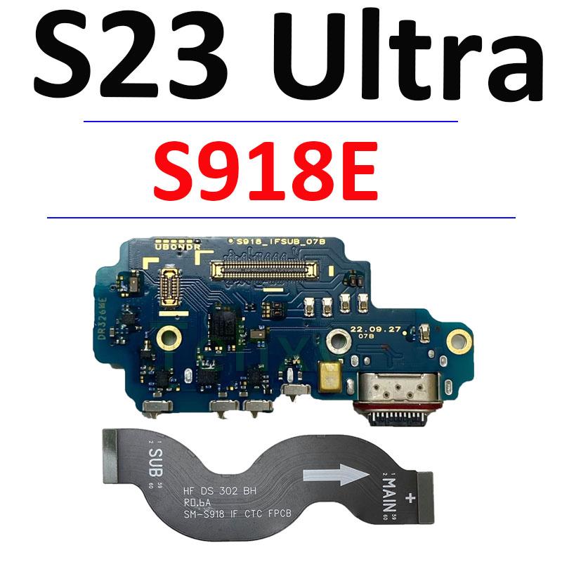 Náhradní díl pro Samsung S23 Ultra S918B S918E S918U Deska USB nabíjecího portu Hlavní signálová základní deska Flex kabel LCD
