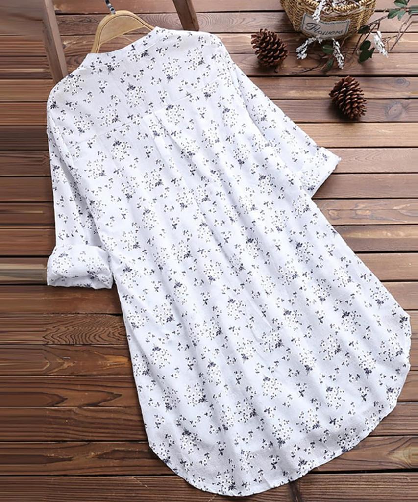 Signifie Tunic Shirt Shirt Suitable for Women in Their 40s and and Size 2XL Women's Dress, Top, Blouse, Dress, Feminine, 3/4 Length, 50s, Spring,