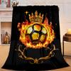 1PC Basketball Crown Fire Sport Flannel Blanket Gift, Suitable for Both Men And Women, Soft Ideal for Beds And Sofa, Birthday Or Christmas Gift